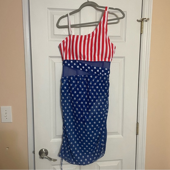 Patriotic Striped and Starred Swimsuit X-Large NWT - Picture 6 of 11
